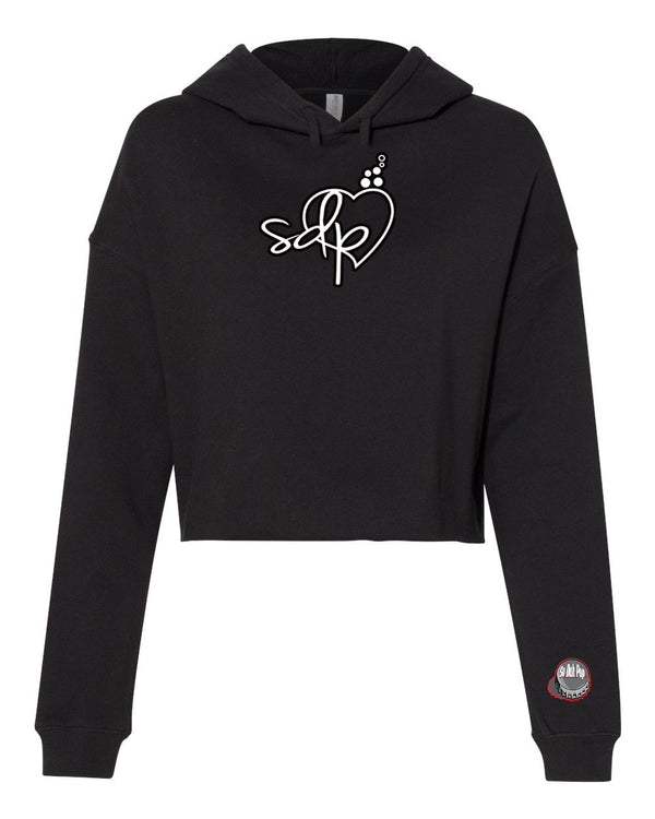 SDPLove Cropped Fleece Hoodie (Black)